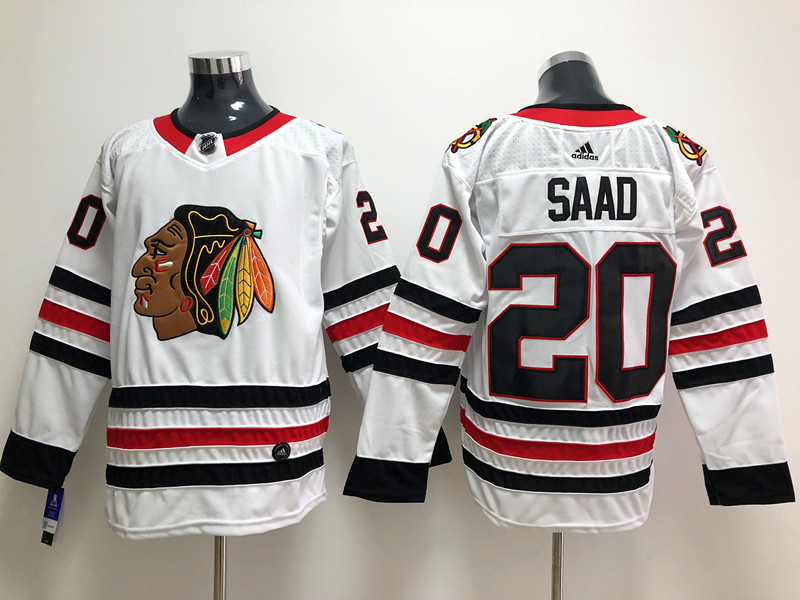 Men's Chicago Blackhawks Brandon Saad #20 White Breakaway Jersey